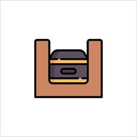 A box with a lid on it in a box icon vector