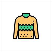 A sweater with a green and yellow design vector