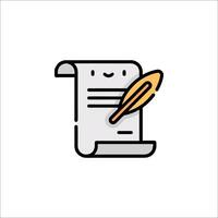 A pen and paper icon with a smiley face vector