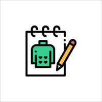 A notebook with a pencil and a sweater vector