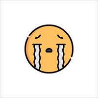A crying emoticion icon on a white background vector