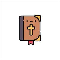 A cartoon book with a cross on it vector