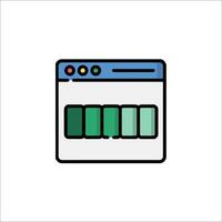 A web page with a green and blue bar vector