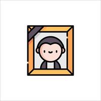 A cartoon man in a frame with a black ribbon vector