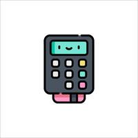 A cartoon image of a credit card machine vector
