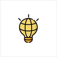 A light bulb with a globe on it vector
