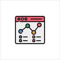 A web page with a graph and a line vector