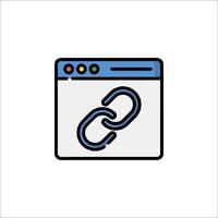 A link icon on a computer screen vector