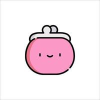 A pink coin purse with a smiley face on it vector