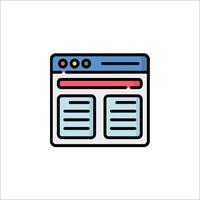 A web page icon with a red and blue color vector