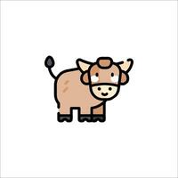 A cartoon cow with a black nose and a white background vector