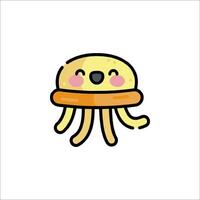A cartoon jellyfish with a smile on its face vector