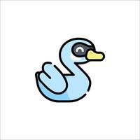 A cartoon duck with sunglasses on its head vector