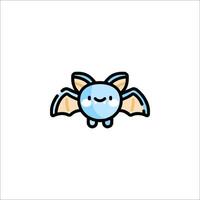A cute bat with a smiley face on it vector