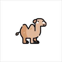 A camel is standing in a line on a white background vector