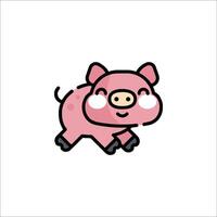 A cartoon pig with a smile on its face vector