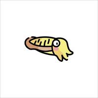 A cartoon squid with a big head and a small body vector