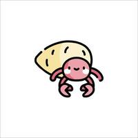 A cute crab with a face on it vector