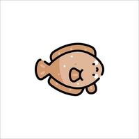 A cartoon fish with a face on it vector