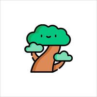 A cartoon tree with a smiley face vector