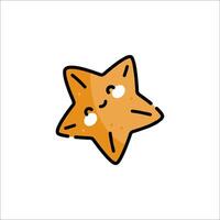 A cute starfish with a smile on its face vector