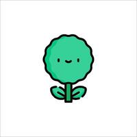 A green plant with a smiley face on it vector