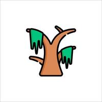 Tree with leaves icon illustration vector