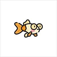 A cartoon fish with glasses on its face vector