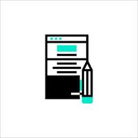 A black and green pen and a computer screen vector