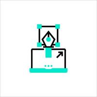 A computer with a keyboard and mouse on it vector