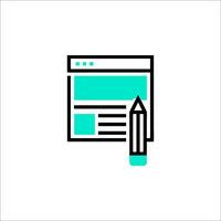 A pencil and a website icon vector