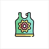 A green vest with a flower on it vector