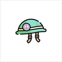 A green helmet with a peace sign on it vector