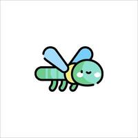 A cute little insect with a blue and green color scheme vector
