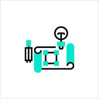 A simple icon of a computer with a light bulb vector