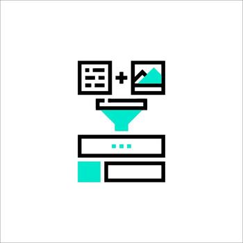 un computadora con un monitor y un teclado en parte superior vector