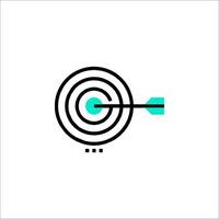 A target with an arrow in the center of it vector
