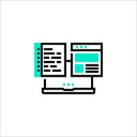 A computer monitor with two screens on it vector
