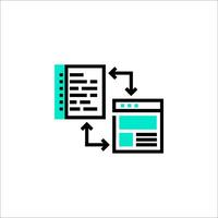 A file transfer icon with a green arrow vector