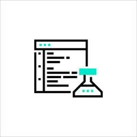 A test tube and a paper document icon vector