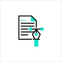 A document icon with a pen and paper vector