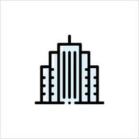 A building icon in a line style vector