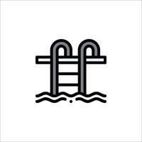 A swimming pool with a ladder on top vector