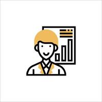 A man with a chart on his desk vector