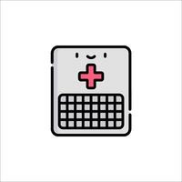 A medical device icon with a cross on it vector