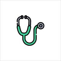 A green stethoscope icon on a white background vector