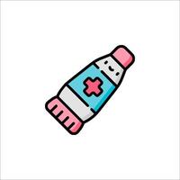 A bottle of toothpaste with a cross on it vector