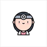 A cartoon character with a stethoscope on her head vector