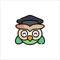 An owl wearing a graduation cap and gown vector