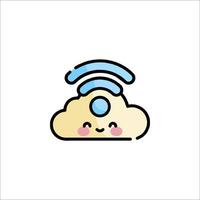 A cloud with wifi symbol on it vector